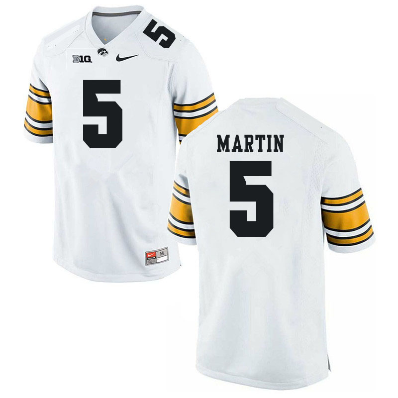 Men #5 Oliver Martin Iowa Hawkeyes College Football Jerseys Sale-White - Click Image to Close